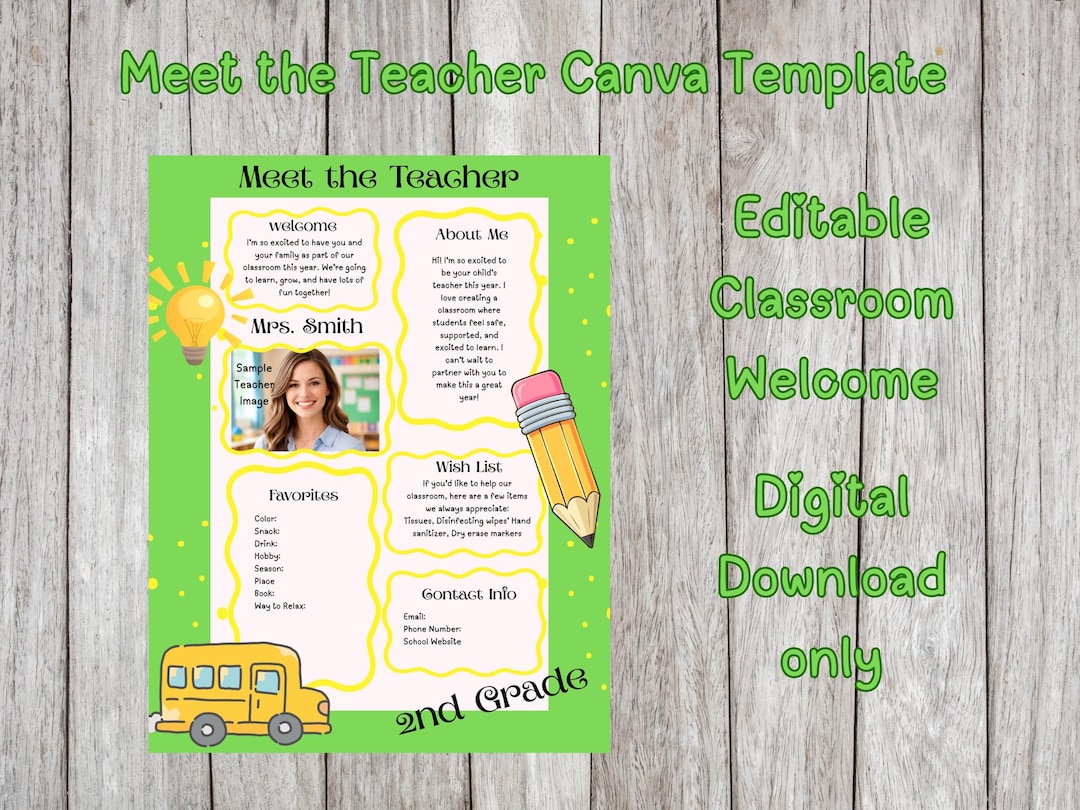 Meet the Teacher Canva Template | Editable Classroom Welcome | Teacher ...