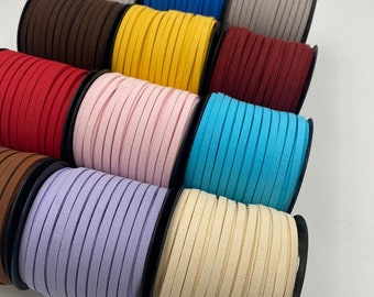 5mm Faux Suede Cord DIY Jewelry Cord Leather Lace Beading String Bracelet Necklace Making  Faux Suede Leather Cord Lace Thread Flat Velvet