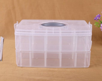 Plastic storage box - craft box - jewelry box- beads box- Big Storage Box - Plastic Box Accessory- Plastic Storage Boxes- one pc, PEA21
