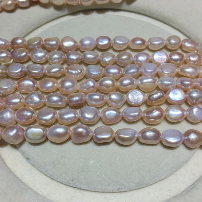 8-9mm Baroque Pearl Strand Genuine Loose Pearl Bead AA Real Cultured Pearl Necklace PEA46 Freshwater Pearl Strand Natural Pearl Strand