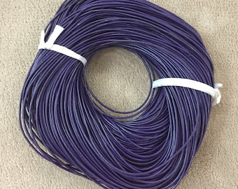 Genuine round 1.5mm leather cord, purple leather cord, necklace cord, bracelet cord, Stringing, Crafting, Beading Cord,10meters