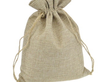 Burlap Bags,Burlap Jute Favor Bags,Natural Jute Bags,Wedding Party Thank You Bags,Burlap Bags with Drawstrings,Themed Party Gift Bags,10pcs