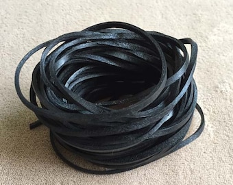 Natural Genuine Leather Cord, Real Leather Cord, Flat Leather Cord, Genuine Leather Cording, Necklace Cord, Bracelet Cord, 10meters,LEA-008