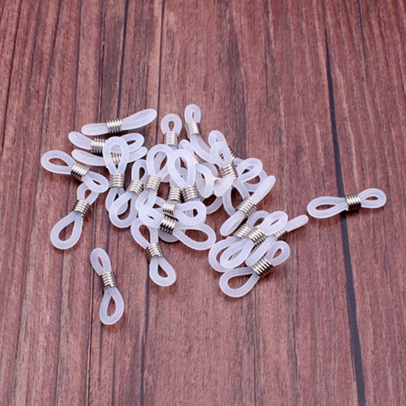 Eyeglass Holders Clear Rubber, Ends for Eyeglass Chain Holder, Glasses