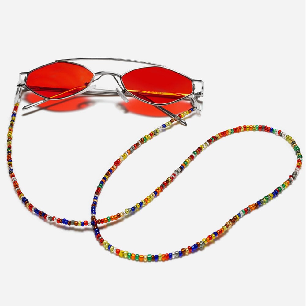 Seed Bead Eyeglass Lanyard Multicolor Eyeglass Chain Bril Etsy