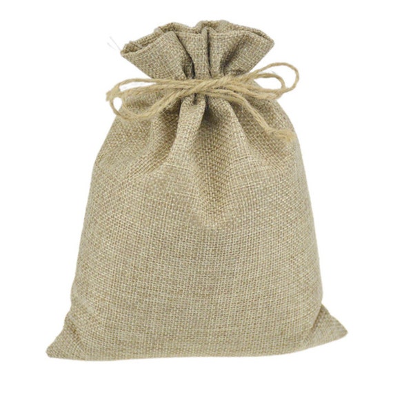 Rustic Jute Burlap Gift Bags Hessian Drawstring Wedding Favours Jewellery UK