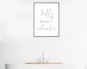 Hello sweet cheeks, Bathroom print, home decor, Bathroom Sign, Bathroom Art, Bathroom Rules, Quotes Print, Bathroom Decor, Wall Art