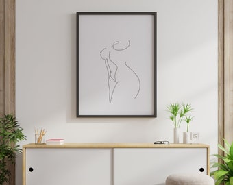 line art print, decor prints, illustration print, women print, Modern, love wall decor, Minimalist, bedroom decor, line drawing, living room