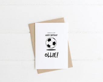 Carte Anniversaire Footballeur Etsy