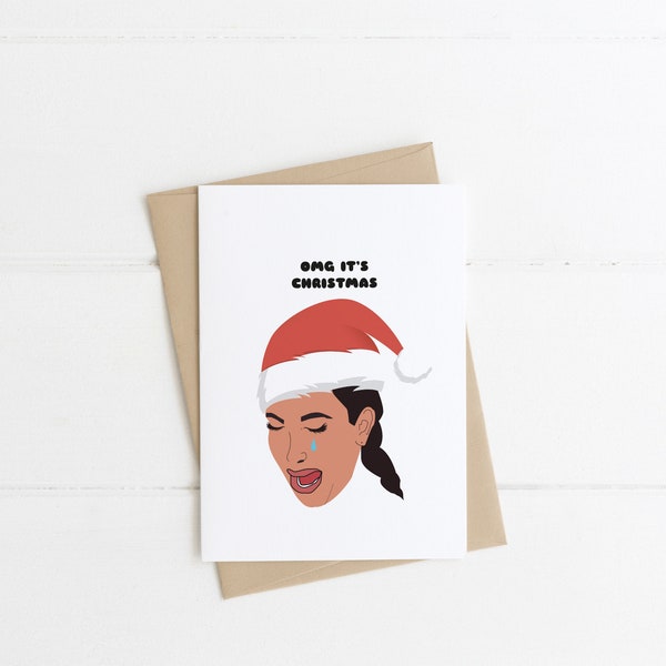 Kim Kardashian Christmas Card, Funny Christmas Card, Kim K, Merry Christmas