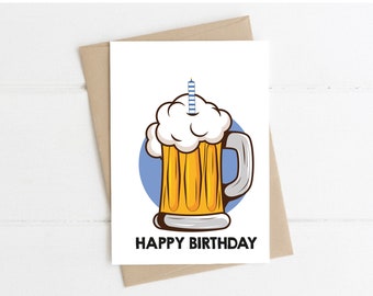 Bier wenskaart, gelukkige verjaardag, bierkaart, bierliefhebber