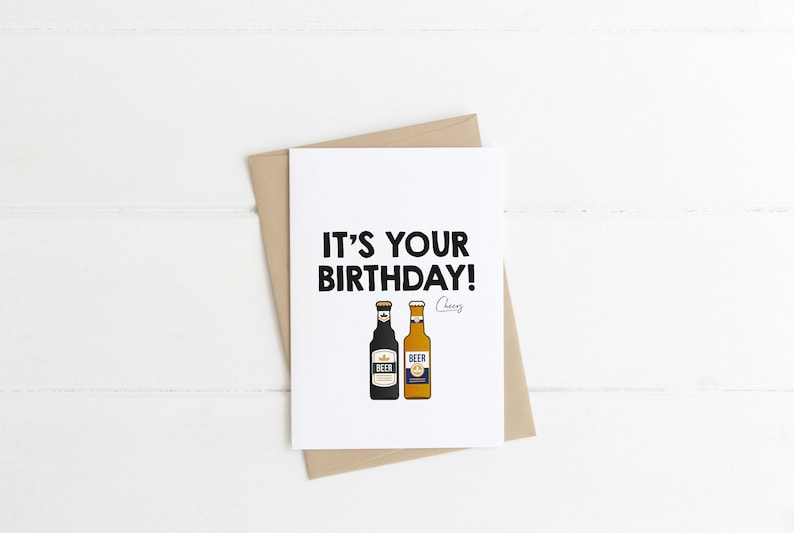Beer Greetings Card Happy Birthday Beer Card Beer Lover Etsy UK