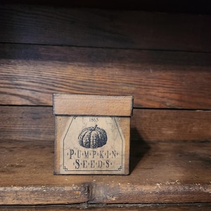 Primitive hand distressed Pumpkin Seeds Box