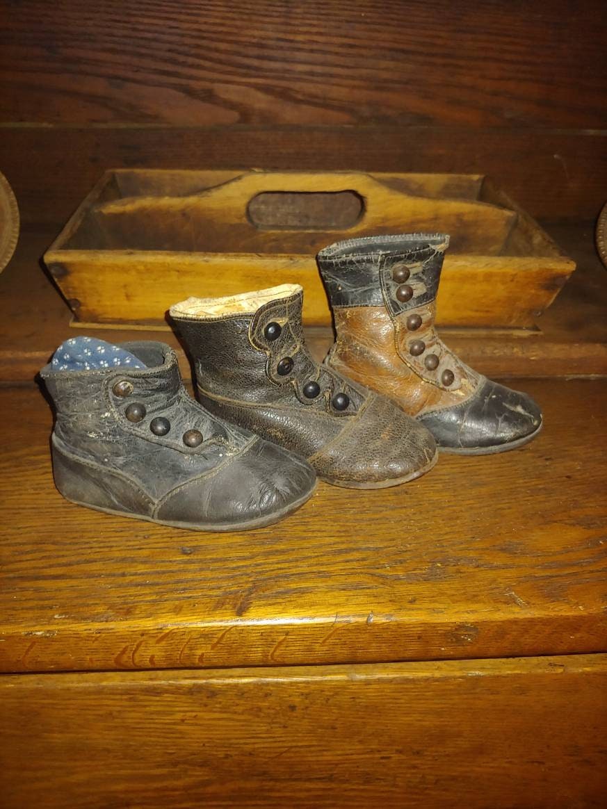 Antique/ Primitive Baby Shoe Lot Etsy