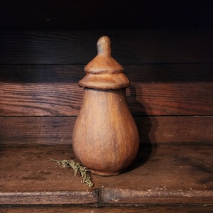 Primitive hand distressed Jar with lid