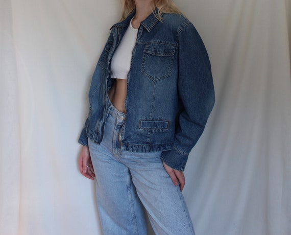 Vintage Zip-Up Jean Jacket
