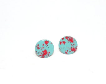 Earrings Full Moon mint/Raspberry