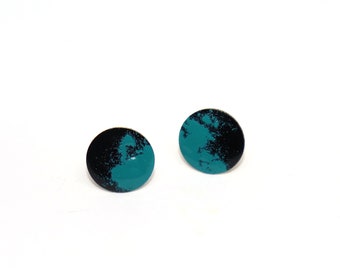 Earrings Full Moon black/petrol