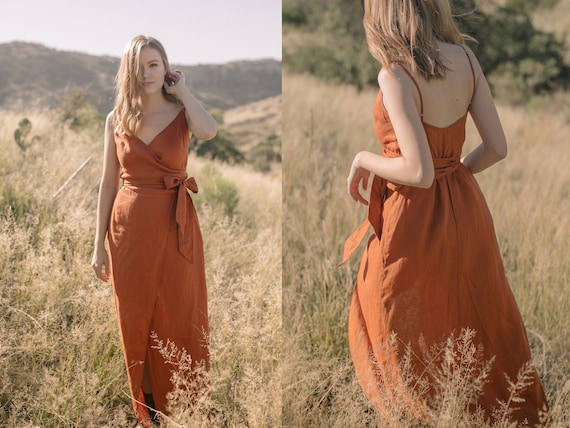 rust boho dress