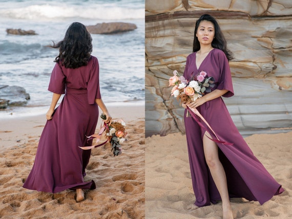 kimono wrap dress maxi