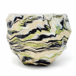 Geometric Multicolor Concrete Planter – Modern Sculptural Plant Pot