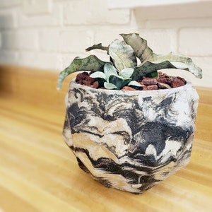 Geometric Planter from Concrete Multicolor Indoor Outdoor Plant Flower Pot Modern Contemporary Creative Cactus Container Christmas Gift