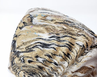 Handmade Marbled Concrete Plant Pot - Unique Decorative Planter with Color Options - Modern Minimalist Home Decor - Wave Bowl