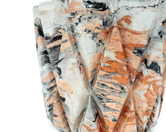 Multicolor Geometric Lattice Concrete Planter - Indoor/Outdoor Flower Pot - 2 Sizes - Marbled Cement Plant Pot - Many Color Options!