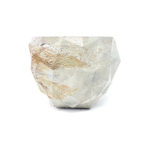 Marbled Concrete Planter Geometric Gold White and Brown Marbling Indoor / Outdoor Plant Pot image 3