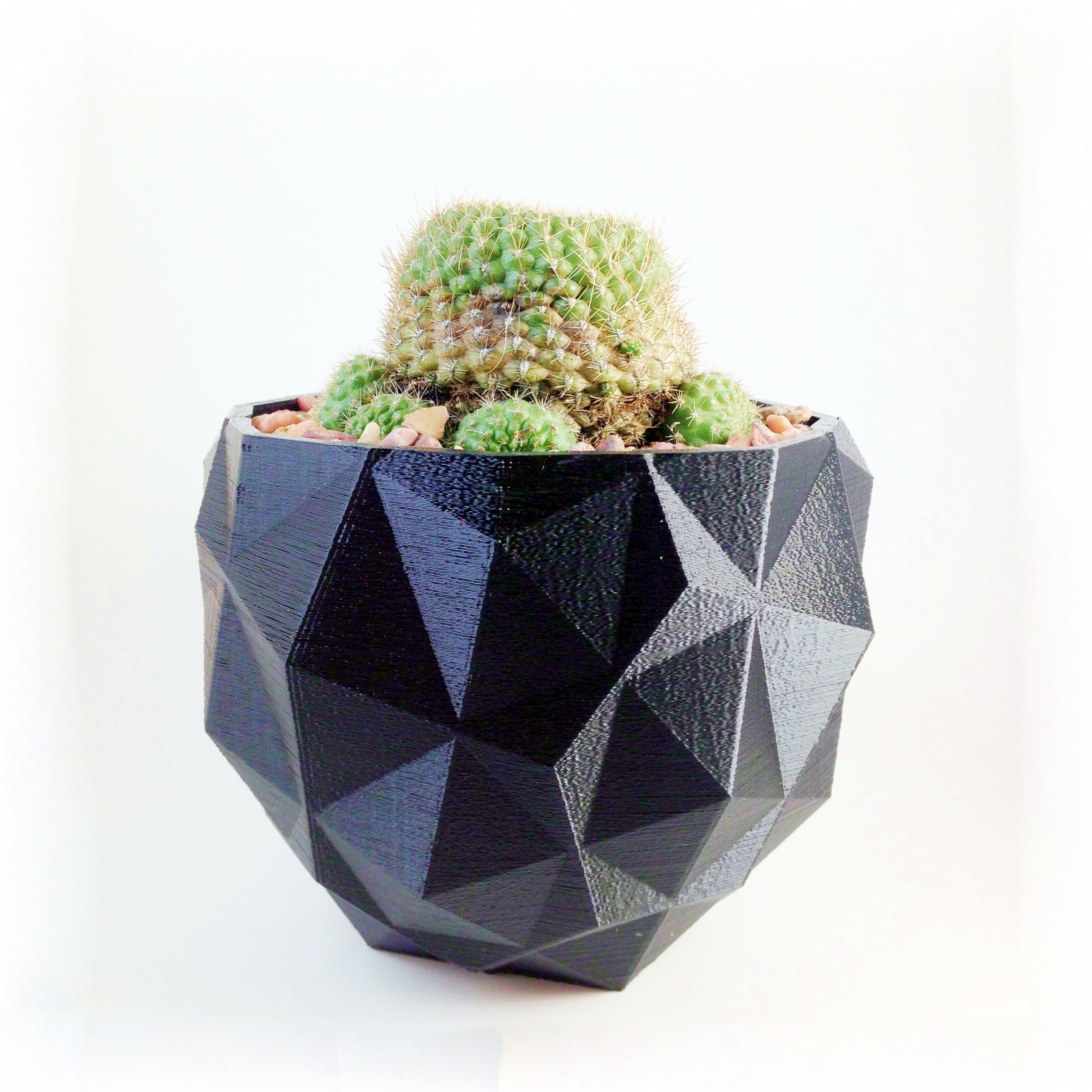 Wood Geometric Plant Pots Air Element, Earth Element, Vector 3 4 6 Inch  Planters 3D Printed 