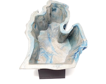 Marbled Concrete Planter – Sculptural Pot for Succulents & Houseplants