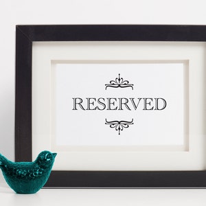 Wedding Reserved Sign, Reserved Table Sign, Reserved Wedding Sign, Reserved For Family, Reserved Chair Sign, Reserved Sign Printable