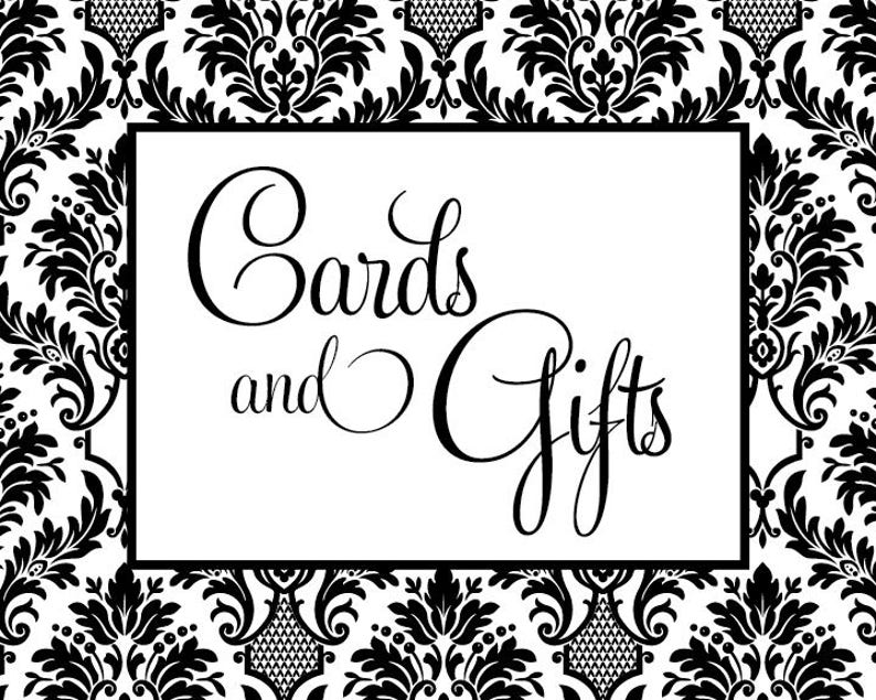 Cards Sign For Wedding Gifts Sign Gift Table Sign Wedding Gift Signs Wedding Cards Sign Damask Cards and Gifts Sign Gifts /& Cards Sign