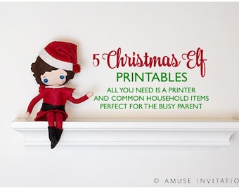 Elf Printable Bundle, Elf Printable Kit, Elf Scavenger Hunt, Naughty Elf writes 100 times, Elf Kisses, Reindeer Food, Elf has the Flu