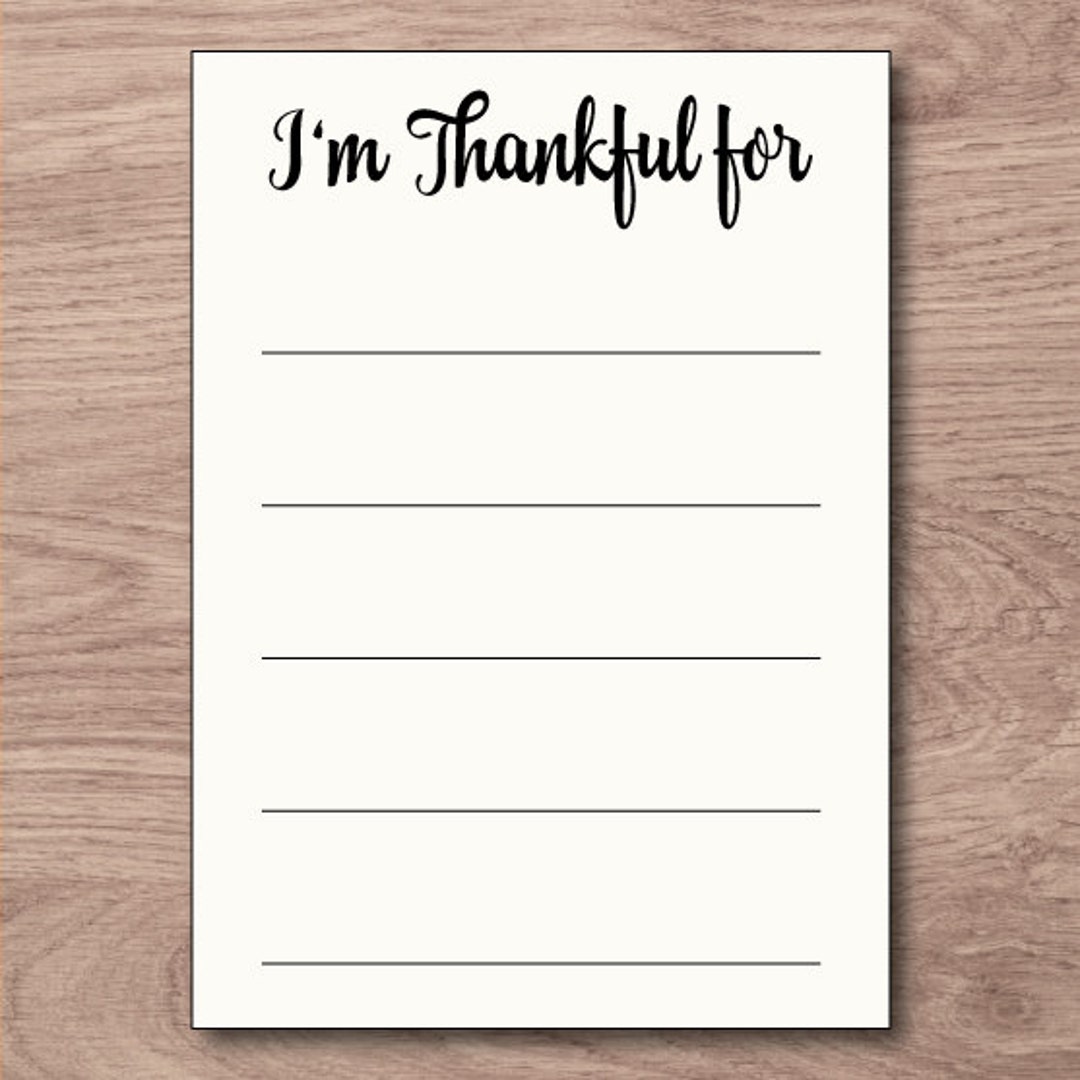 Thanksgiving Printable I #39 m Thankful for Card Thanksgiving Table Decor