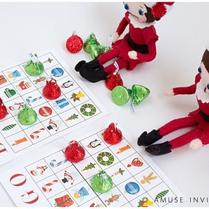 Christmas Bingo, Elf Bingo, Christmas Elf Accessories, Santa&#39;s Elf Prop, Elf Printable, Christmas Elf Ideas, Holiday Elf Kit, Easy Elf Ideas