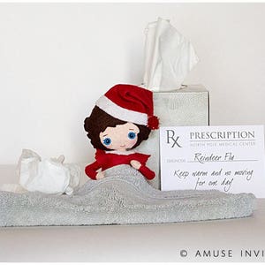 Elf Sick, Raison de ne pas bouger l’elfe, Accessoires d’elfe de Noël, Accessoire d’elfe du Père Noël, Elf imprimable, Idées d’elfe de Noël, Idées d’elfe facile