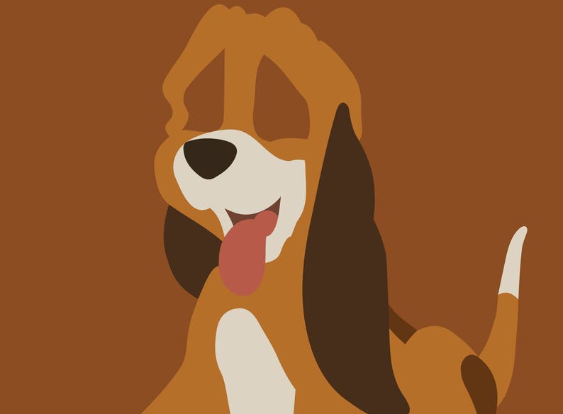 Copper Fox and the Hound Minimalist Art Prints Disney Wall Etsy