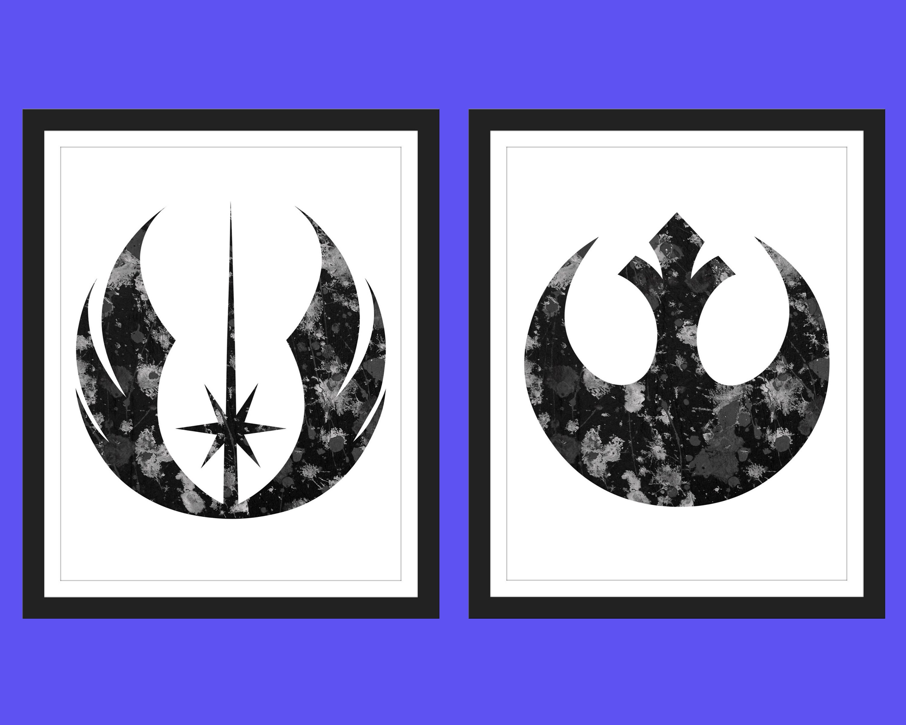 Jedi Order &amp; Rebel Alliance Symbols Star Wars splatter | Etsy