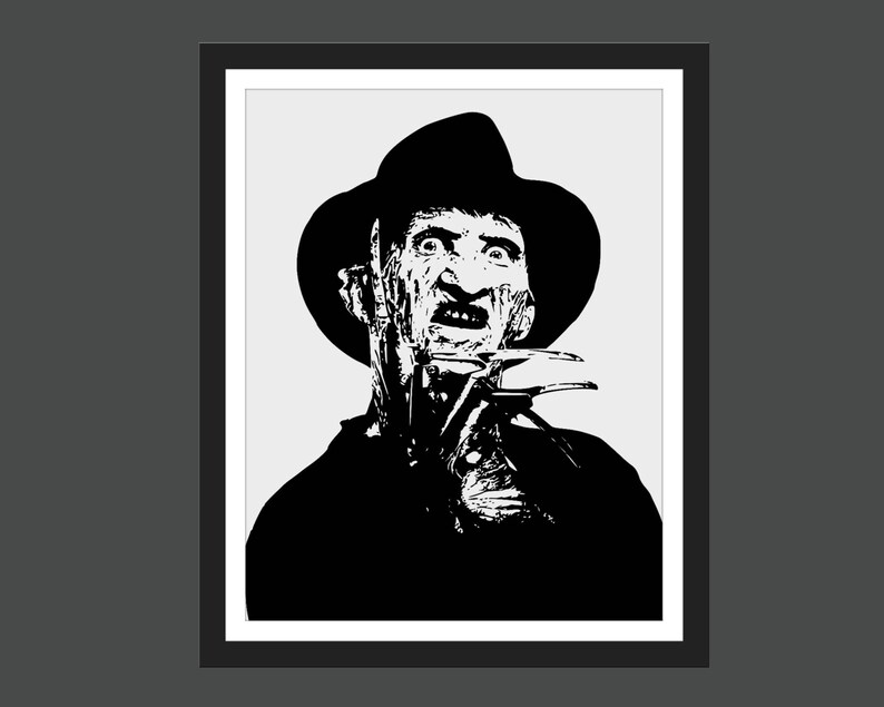 Freddy Krueger Nightmare On Elm Street Poster BOX CANVAS Art Print Black /& White