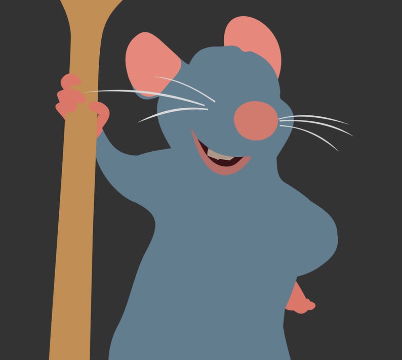 Remy Ratatouille Minimalist art prints Disney wall art Etsy