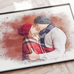 Cotton Anniversary Gift for Him, Second Anniversary Gift, First Anniversary Gift for Him, Couples Portrait
