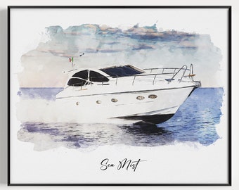 Custom Boat Portrait, Portrait from Photo, Boat Painting, Gift for Him, Gift for Dad, Personalized Gift, Boat Art