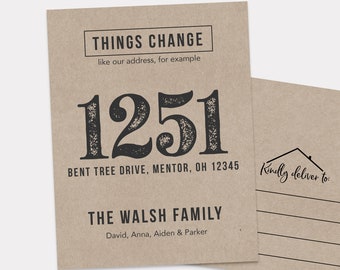Moving Postcards, Moving Announcement, New Home, Moving, Change of Address, Personalized, Custom, Just Moved, Address Announcement