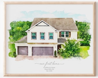 Realtor Closing Gift, House Portrait from Photo, Housewarming Gift