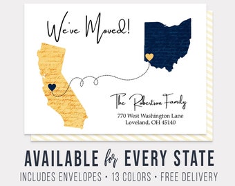Moving Announcement, New Home, Moving, Change of Address, Personalized, Printable, Custom, Just Moved, Address Announcement