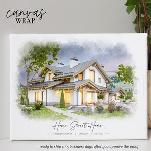 Personalized Gift, Housewarming Gift, Gift for Her, Unique Gifts, Custom House Portrait, First Home Gift, Wall Art, Home Decor, Watercolor