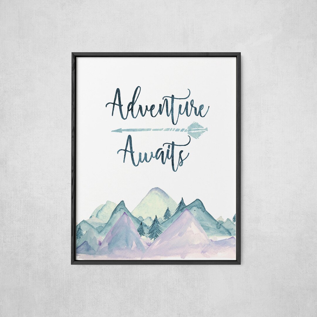 Adventure Awaits, Printable Wall Art, Wall Art, Home Decor, Adventure