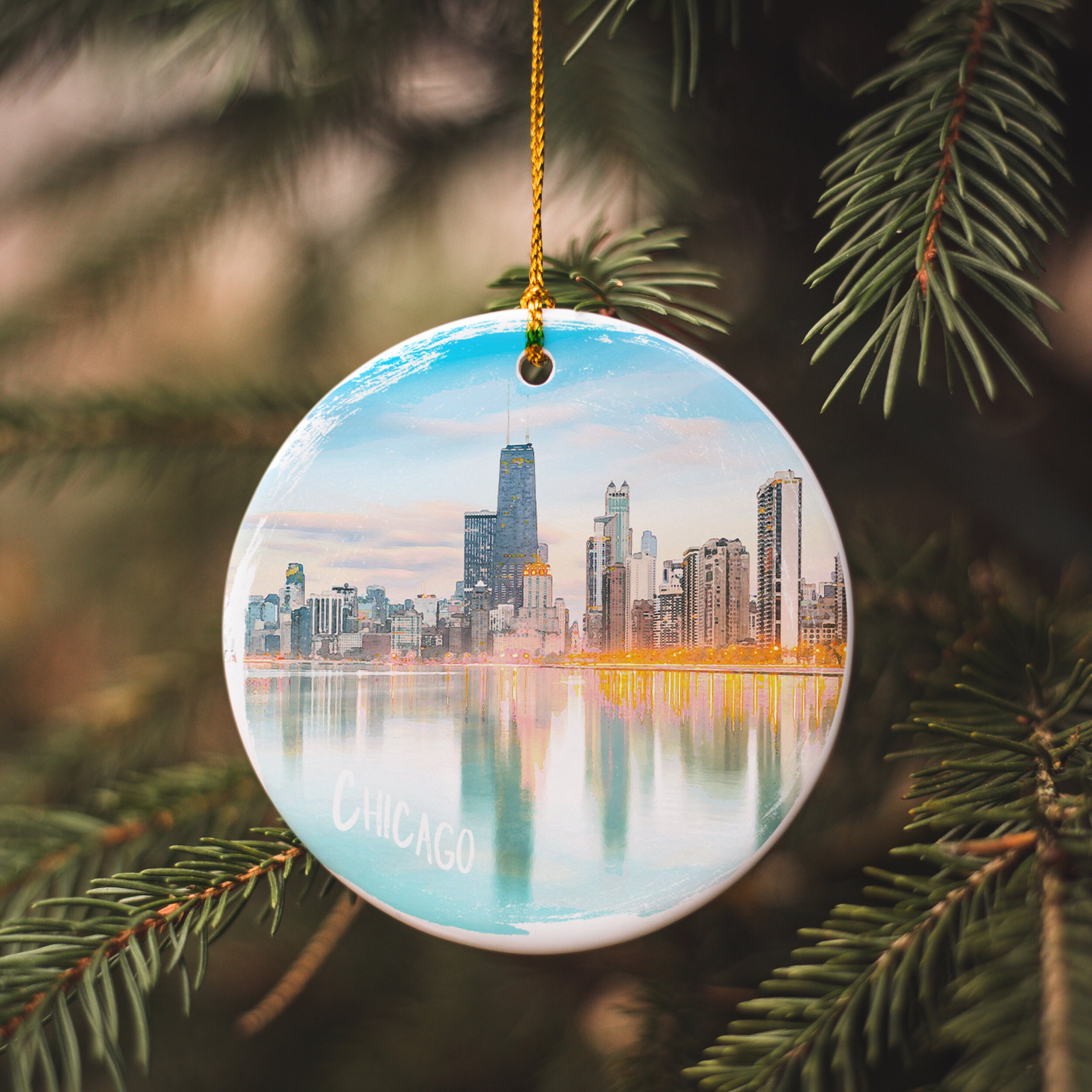 Chicago Skyline Christmas Ornament 