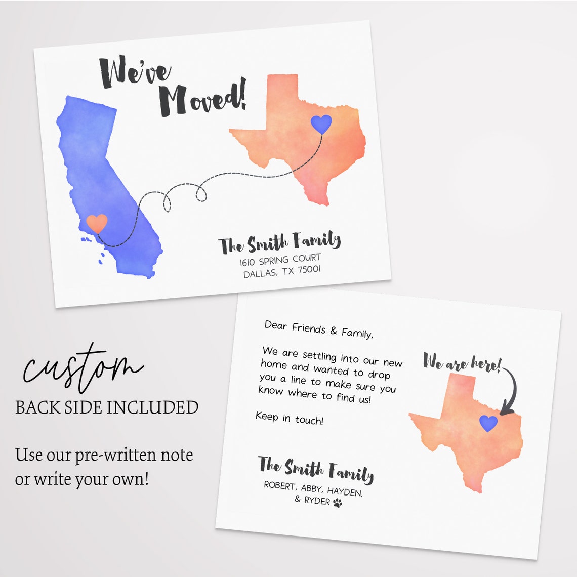 Printable New Address Cards Moving Announcement New Home - Etsy